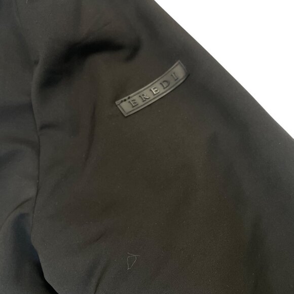 Eredi Pisanó Mens Black Button-Up Coat With Quilted Lining Zippered Pockets - Picture 9 of 11